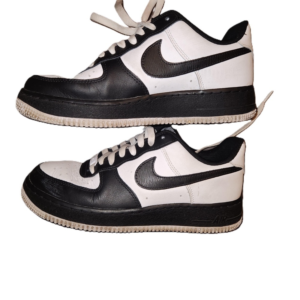 Nike Mens Air Force 1 ID Black White Sneakers Size 7